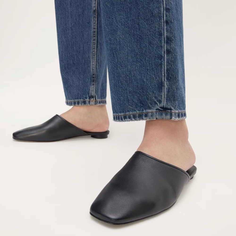 Everlane Black Leather Mules
